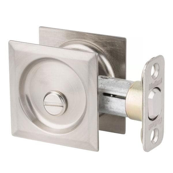 Kwikset Kwikset: Square Pocket Door Lock / Privacy / Satin Nickel KWS-93350-15-SQT - main